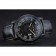 Cartier Rotonde Black Dial Black Case Black Leather Bracelet  1454218