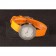 Hermes Classic MOP Dial Orange Leather Bracelet 801390