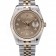Rolex DateJust Gold Stainless Steel Ribbed Bezel Goldish Dial 41978