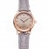 Patek Philippe Calatrava Gray Dial Diamond Markings Rose Gold Case Gray Leather Strap