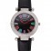 Franck Muller Double Mistery Ronde Black Dial Stainless Steel Case Black Leather Strap