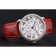 Cartier Ronde Louis Cartier White Dial Stainless Steel Case Diamond Bezel Red Leather Strap