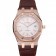 Swiss Audemars Piguet Royal Oak White Dial Gold Case With Diamonds Brown Leather Strap