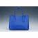 Prada Double Tote Pebbled Leather Blue  18927294