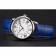 Cartier Ronde White Dial Diamond Hour Marks Stainless Steel Case Blue Leather Strap