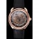 Swiss Hermes Arceau Skeleton Black Dial Brown Hands Rose Gold Case Black Leather Strap