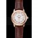 Omega De Ville Prestige Ladies White Dial Rose Gold Case Brown Leather Strap
