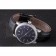 Patek Philipe Calatrava Stainless Steel Ribbed Bezel Black Leather Bracelet 801431