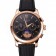Patek Philippe Chronograph Black Guilloche Dial Rose Gold Case Black Leather Strap