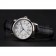 Cartier Ronde White Dial Diamond Hour Marks Stainless Steel Case Black Leather Strap