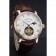 Patek Philippe Complications Moonphase Tourbillon White Dial Rose Gold Case Brown Leather Strap