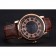 Cartier Rotonde Date Black Dial Rose Gold Case Brown Leather Strap