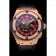 Swiss Hublot Big Bang Limited Edition Black And Red Dial Gold Case Black Leather Strap  62289