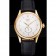 Swiss Rolex Cellini White Dial Gold Case Black Leather Strap
