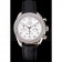 Omega Speedmaster White Dial Stainless Steel Case Diamond Bezel Black Leather Strap
