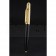Cartier Gold Rimmed Gold Grooved Upper Body Black Ballpoint Pen  622765