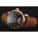 Patek Philippe Grand Complications Day Date Tourbillon Black Dial Rose Gold Case Brown Suede Leather Strap 1453814