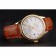 Swiss Rolex Datejust White Dial Gold Case Light Brown Leather Strap