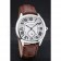 Cartier Drive De Cartier White Dial Silver Case Brown Leather Bracelet 1454210