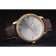 Swiss Vacheron Constantin Patrimony White Dial Gold Diamond Case Brown Leather Bracelet 1454180