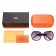 Hermes Large Oversized Black Frame Sunglasses with Metallic Logo 308101
