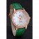 Omega DeVille Prestige Co-Axial Diamond Gold Case Mother-Of-Pearl Dial Green Leather Strap