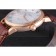 Patek Philipe Calatrava Roze Gold Ribbed Bezel Brown Leather Bracelet 801434
