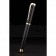 Bvlgari Gold Rimmed Black Ballpoint Pen With Bvlgari Engraved Cap