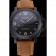 Panerai Luminor Marina 1950 Black Dial Matte Black Steel Case Brown Suede Leather Strap