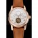 Patek Philippe Grand Complications Day Date Tourbillon White Dial Rose Gold Case Brown Suede Leather Strap 1453813
