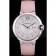 Cartier Ballon Bleu 42mm White Dial Stainless Steel Case Pink Leather Bracelet