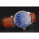 Swiss Rolex Datejust Blue Dial Stainless Steel Case Light Brown Leather Strap