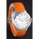 Cartier Ballon Bleu Silver Bezel with White Dial and Orange Leather Band  621550