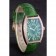 Franck Muller Casablanca Green Croco Leather Band Crystal Encrusted Bezel  621646