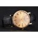 Patek Philippe Calatrava Gold Dial Roman Numerals Ribbed Bezel Gold Case Black Leather Strap