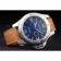 Panerai Luminor Brushed Stainless Steel Case Blue Dial Brown Leather Strap