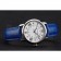 Cartier Ronde White Dial Diamond Hour Marks Stainless Steel Case Blue Leather Strap
