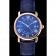 Cartier Ronde Solo Blue Dial Diamond Hour Marks Rose Gold Case Blue Leather Strap