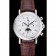 Patek Philippe Grand Complications White Dial Engraved Silver Case Brown Leather Bracelet 1454143