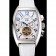 Franck Muller Casablanca White Croco Leather Strap White Dial 80281