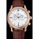 Patek Philippe Chronograph White Dial With Blue And Diamond Markings Rose Gold Case Brown Leather Strap