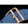 Hermes Heure H Rose Gold Diamond Encrusted Bezel Blue Leather Strap White Dial 80238