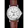 Patek Philippe Perpetual Calendar Retrograde Date White Dial Silver Case Brown Leather Bracelet 1454149