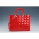 Dior Medium  Lady Cannage Bag Patent Leather Red
