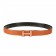 Hermes Orange With Pink Rose "H" Buckle Closure Belt