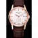 Patek Philippe Calatrava White Dial Diamond Numerals Rose Gold Case Brown Leather Strap  622834