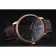 Swiss Vacheron Constantin Patrimony Grand Taille Black Dial Rose Gold Diamonds Case Brown Leather Bracelet  1454174