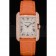 Cartier Tank Anglaise 30mm White Dial Diamonds Gold Case Orange Leather Bracelet