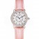 Cartier Ronde White Dial Diamond Bezel Stainless Steel Case Pink Leather Strap