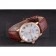 Patek Philipe Calatrava Roze Gold Ribbed Bezel Brown Leather Bracelet 801434